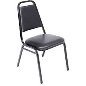 Black Padded Stackable Chair