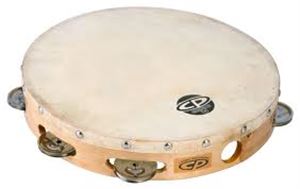 CP380 10" Wood Headed Tambourine with Double Row Jingles